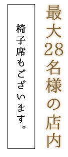 最大28名様の店内